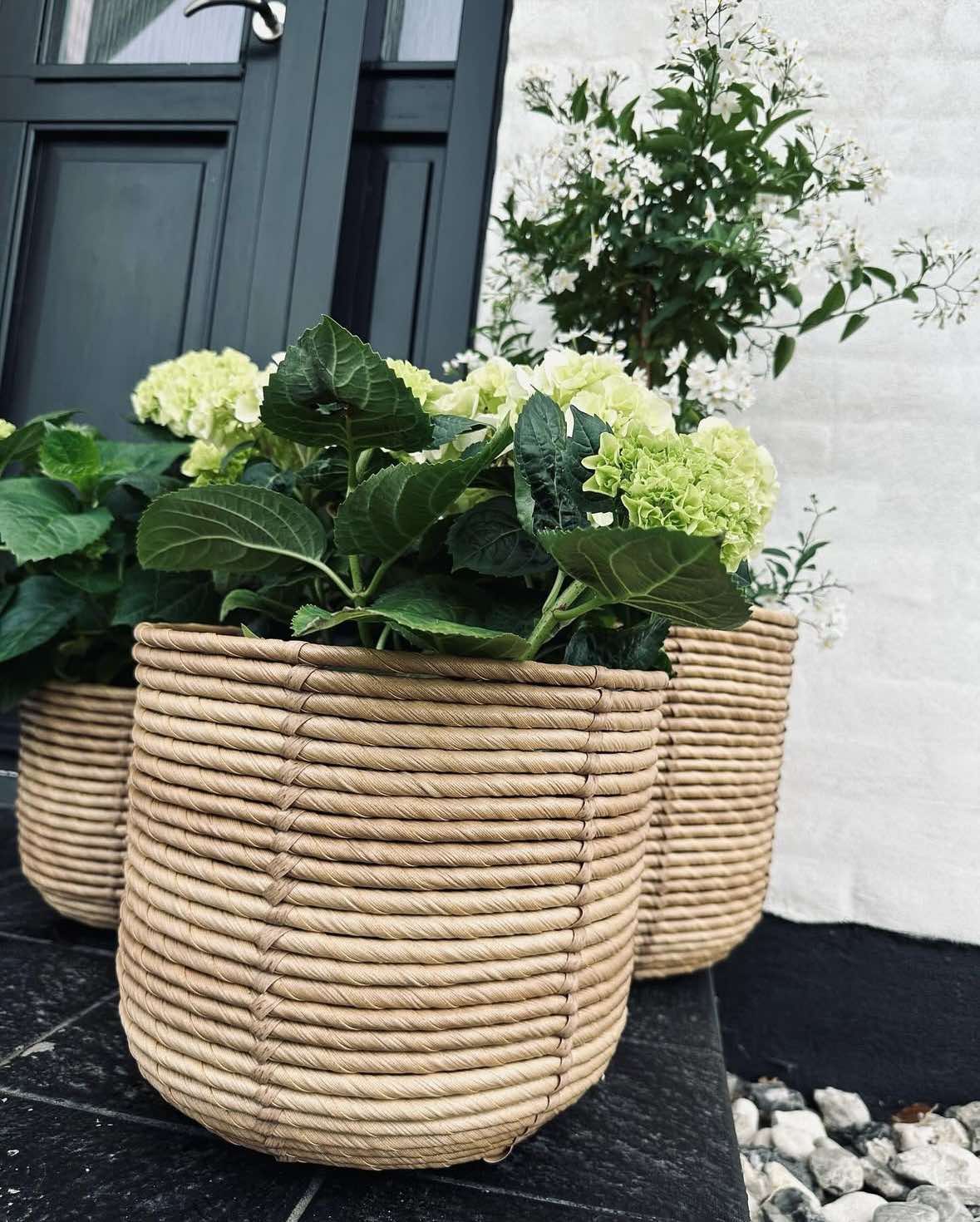 Plantkorgar RATTAN STOR - Set med 3 storlekar