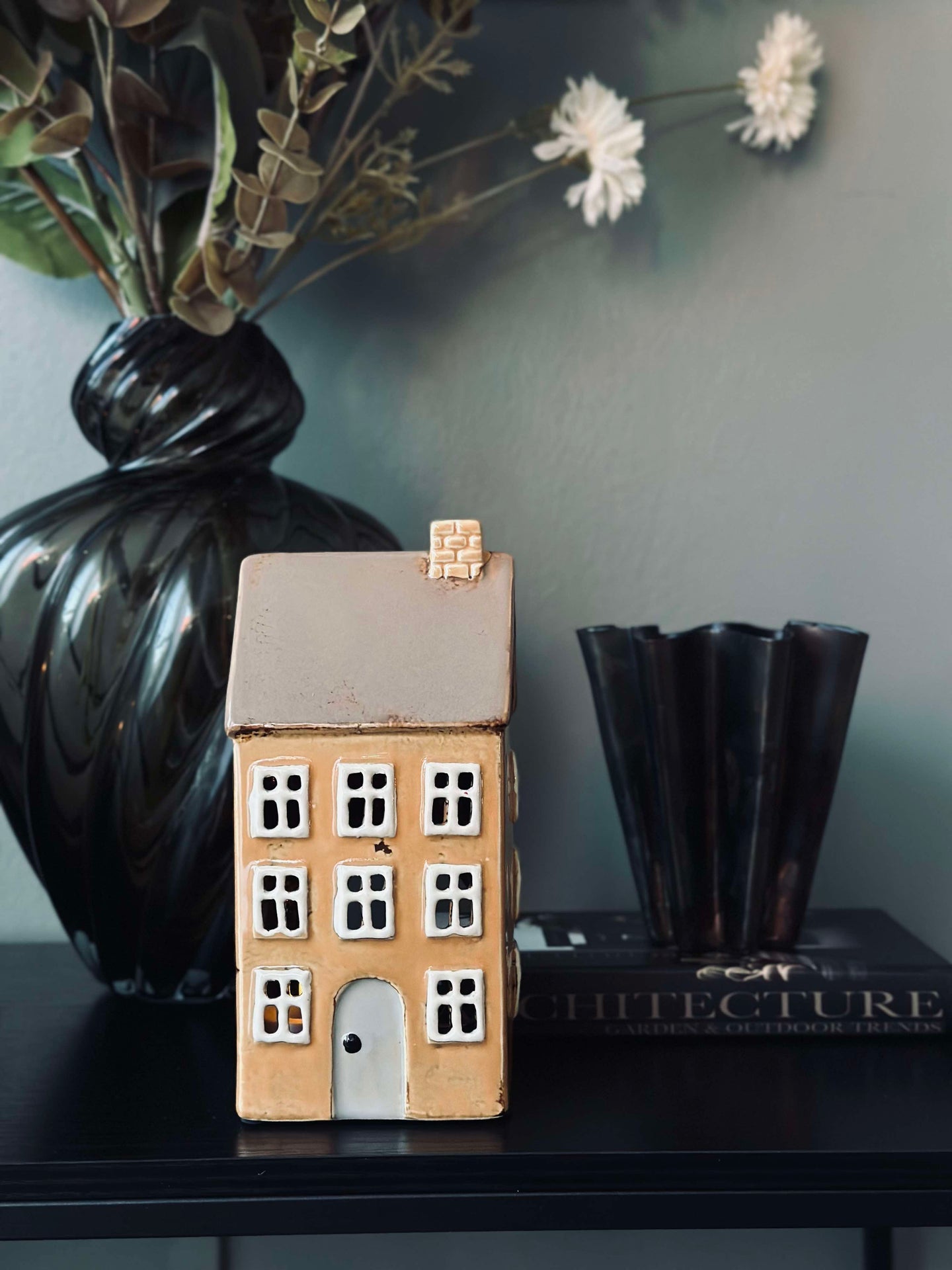 Keramikhus för Ljus - Gul