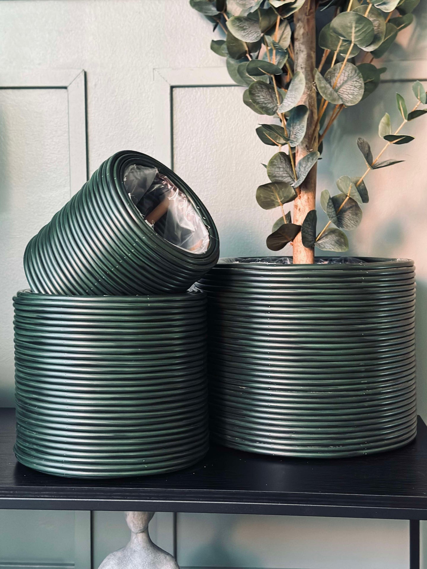 Grön Växtkorg - Set om 3 st.