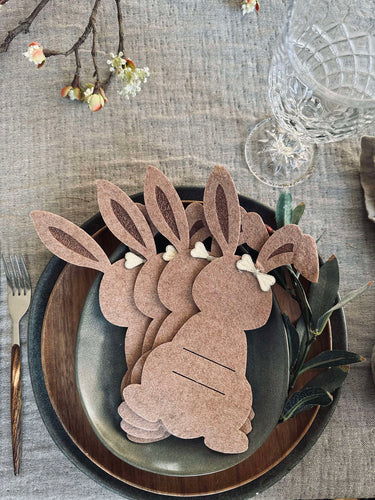 Bestickhållare kanin brun - Set med 4 st