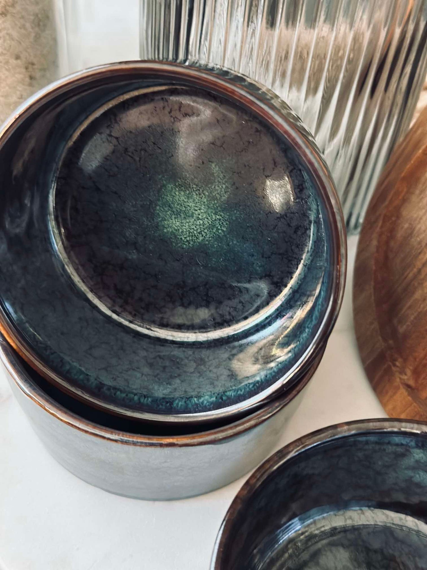 Tapas-set med 3 skålar och fat - Stenmix