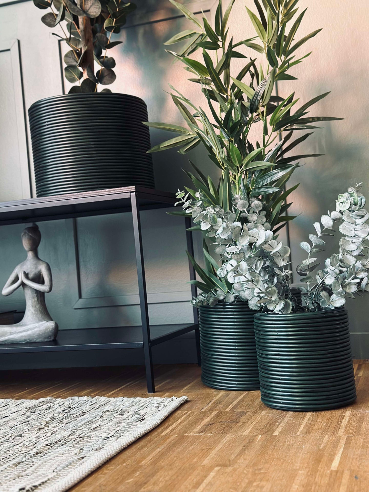 Grön Växtkorg - Set om 3 st.