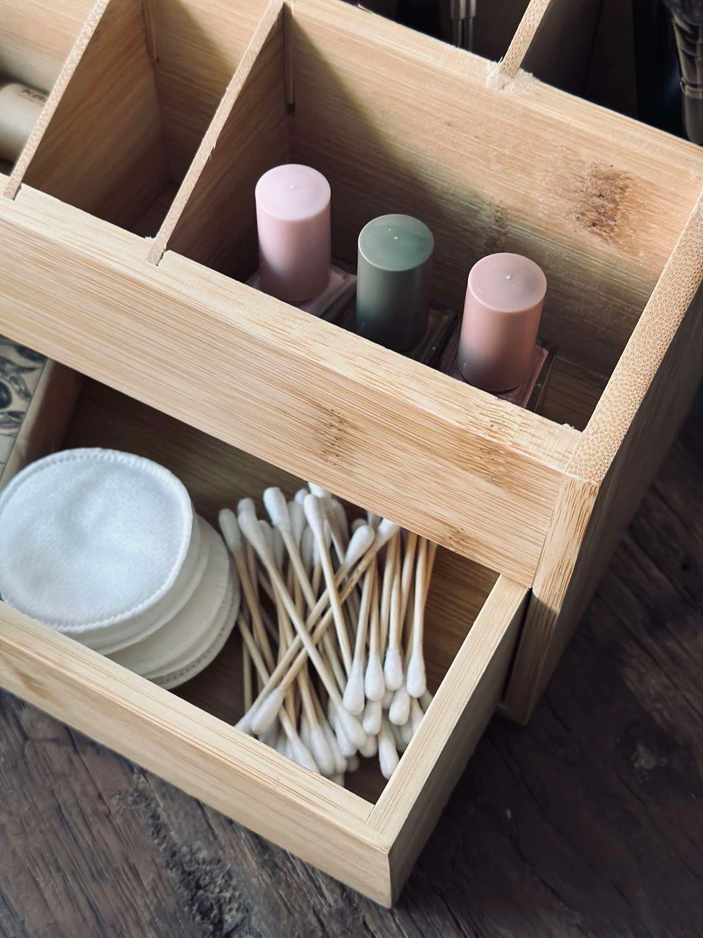 Organisatör med låda - Bambus