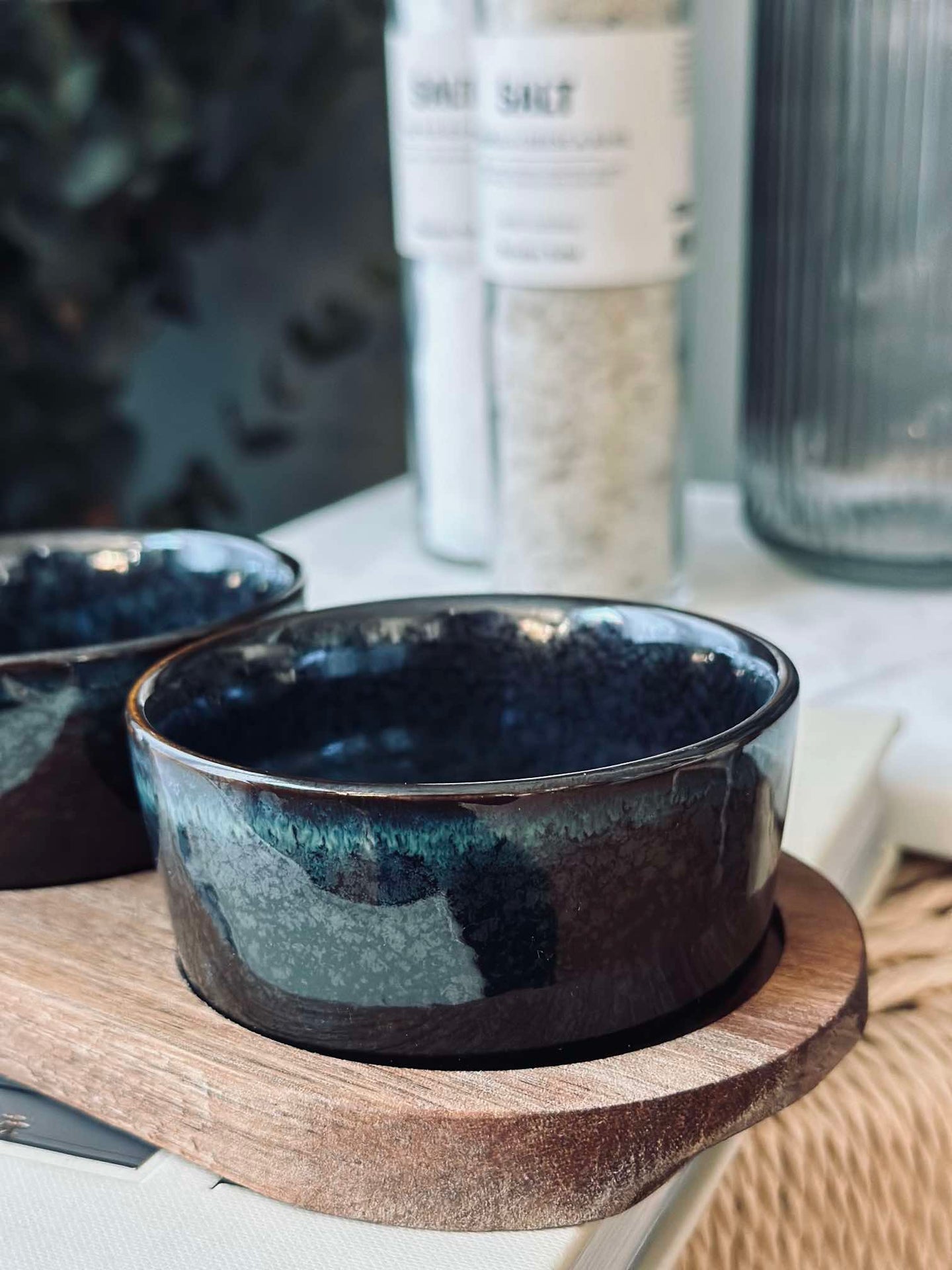 Tapas-set med 3 skålar och fat - Stenmix