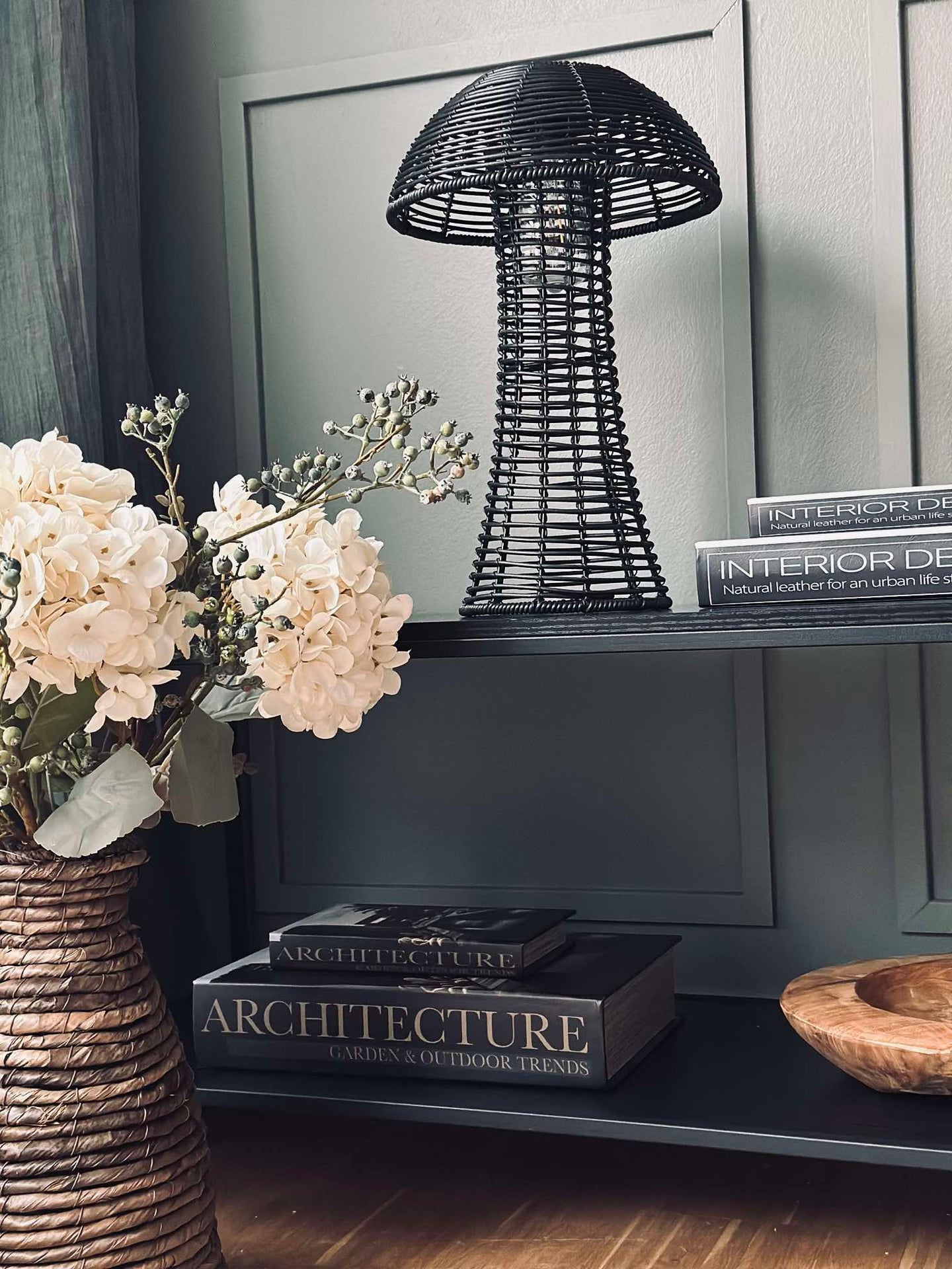 Svamp Solcellslampa - Svart Stor