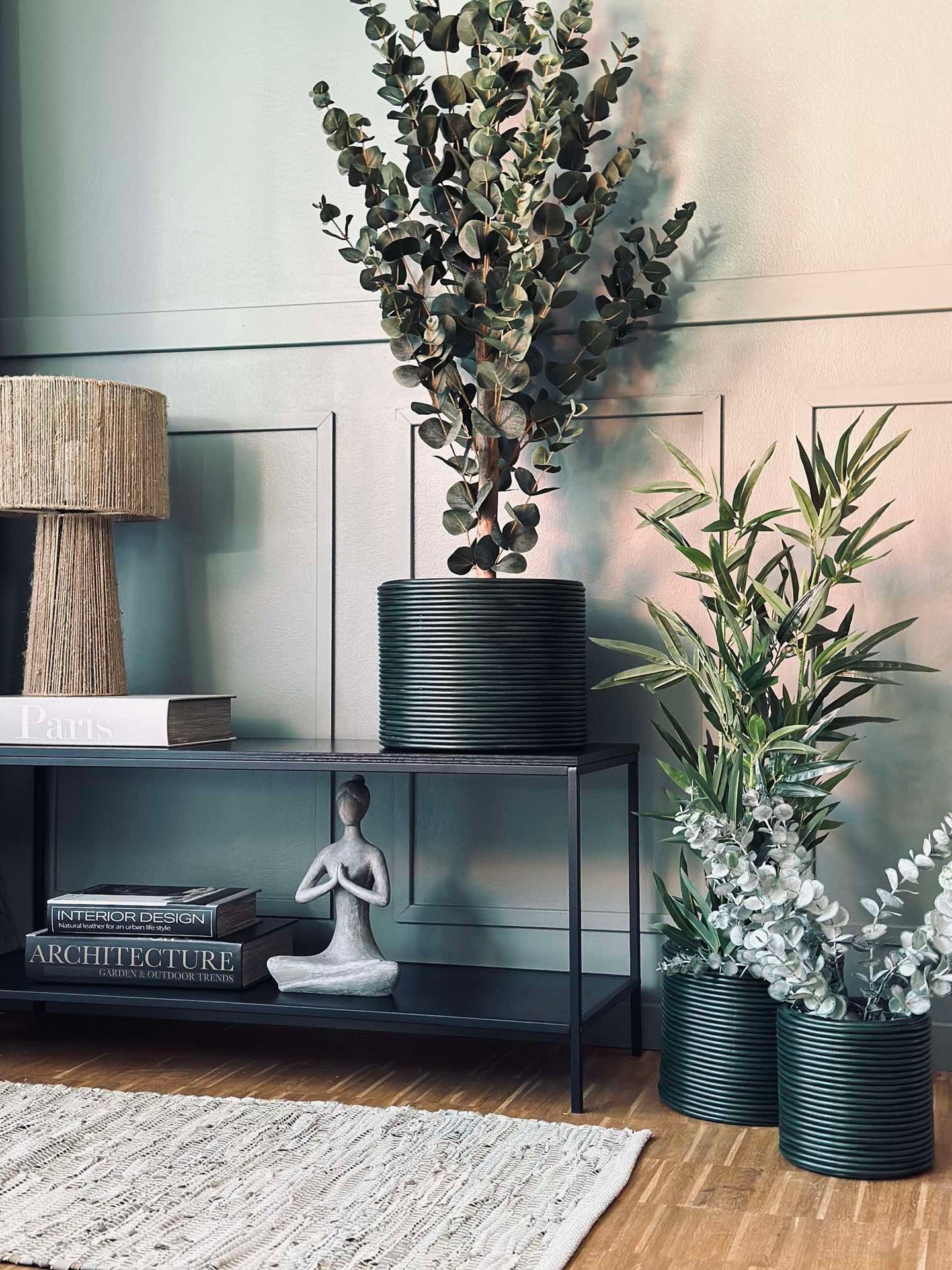 Grön Växtkorg - Set om 3 st.