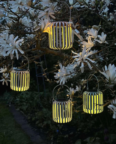 Lantern med solceller – Dimmad grön