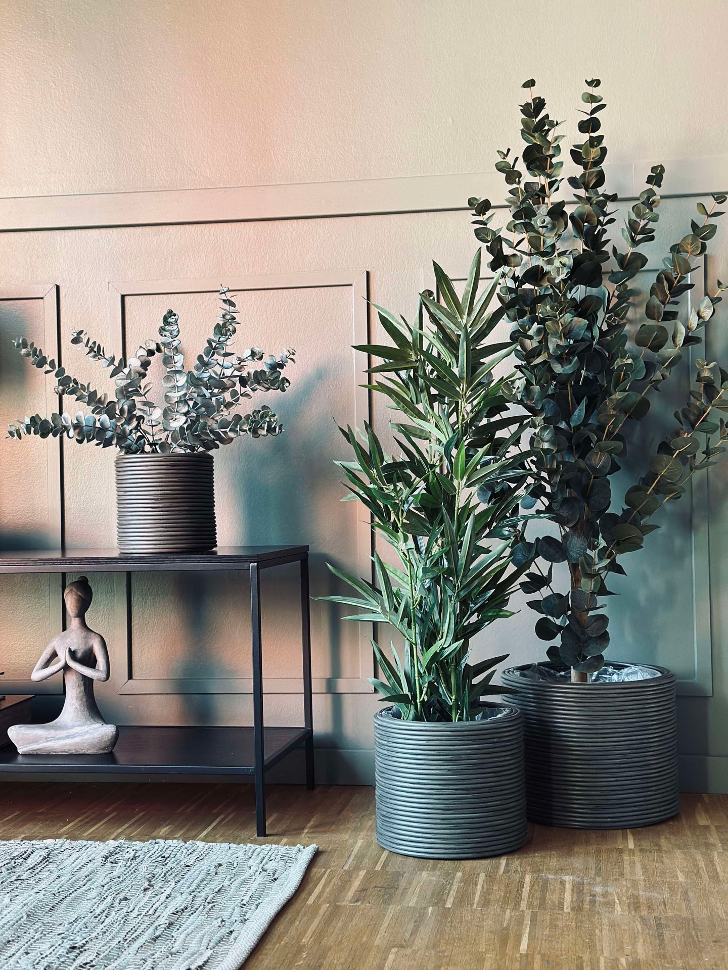 Växtkorg Grå - Set om 3 st.