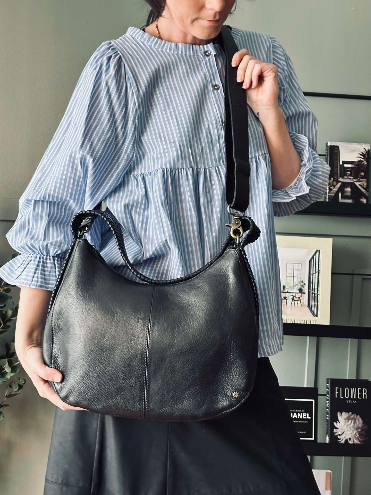 Exklusiv axelväska - Flätad axelrem