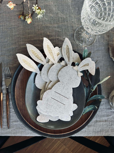 Bestickhållare kanin Beige - Set med 4 st