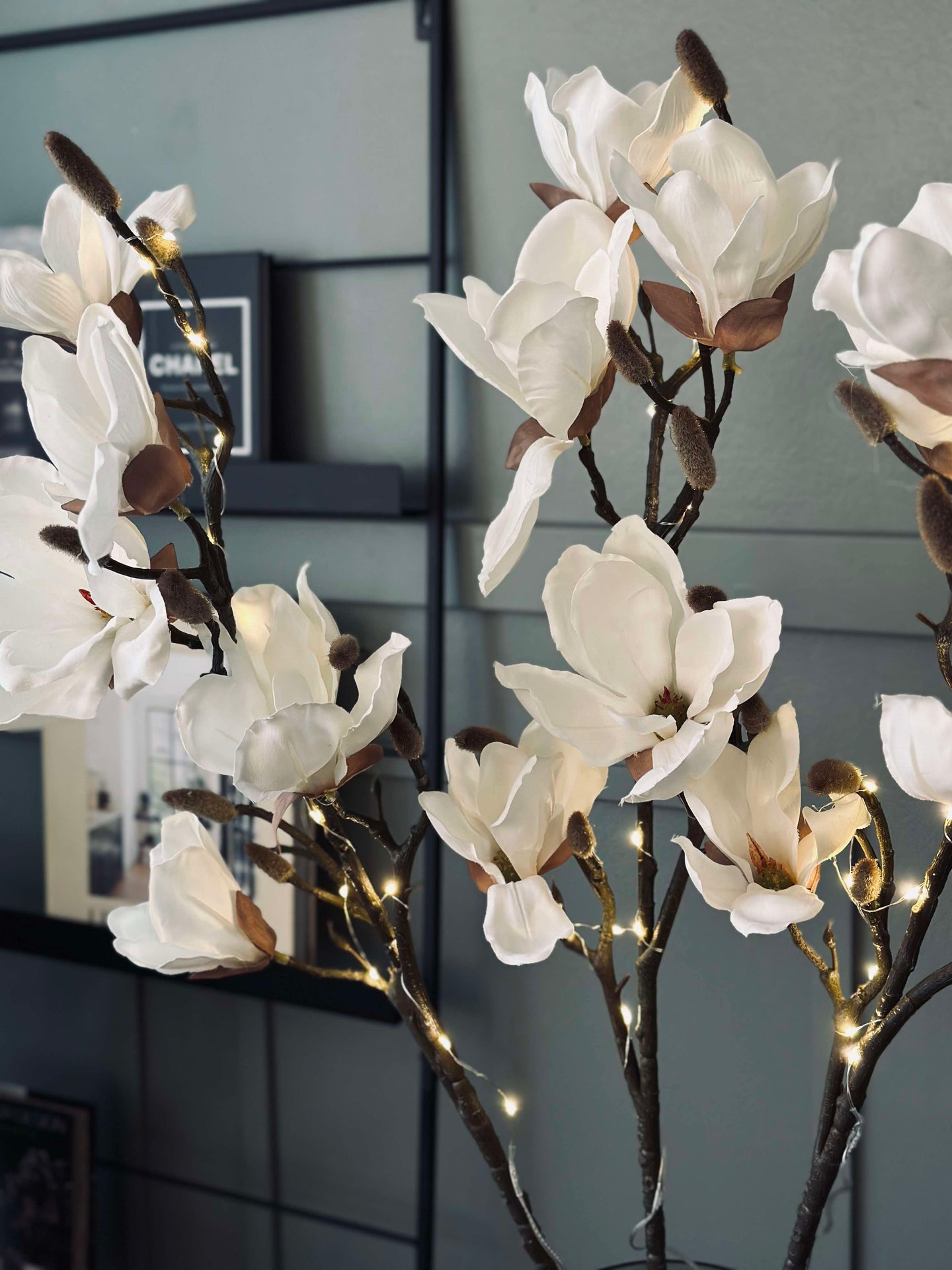 Magnoliagren med ljus