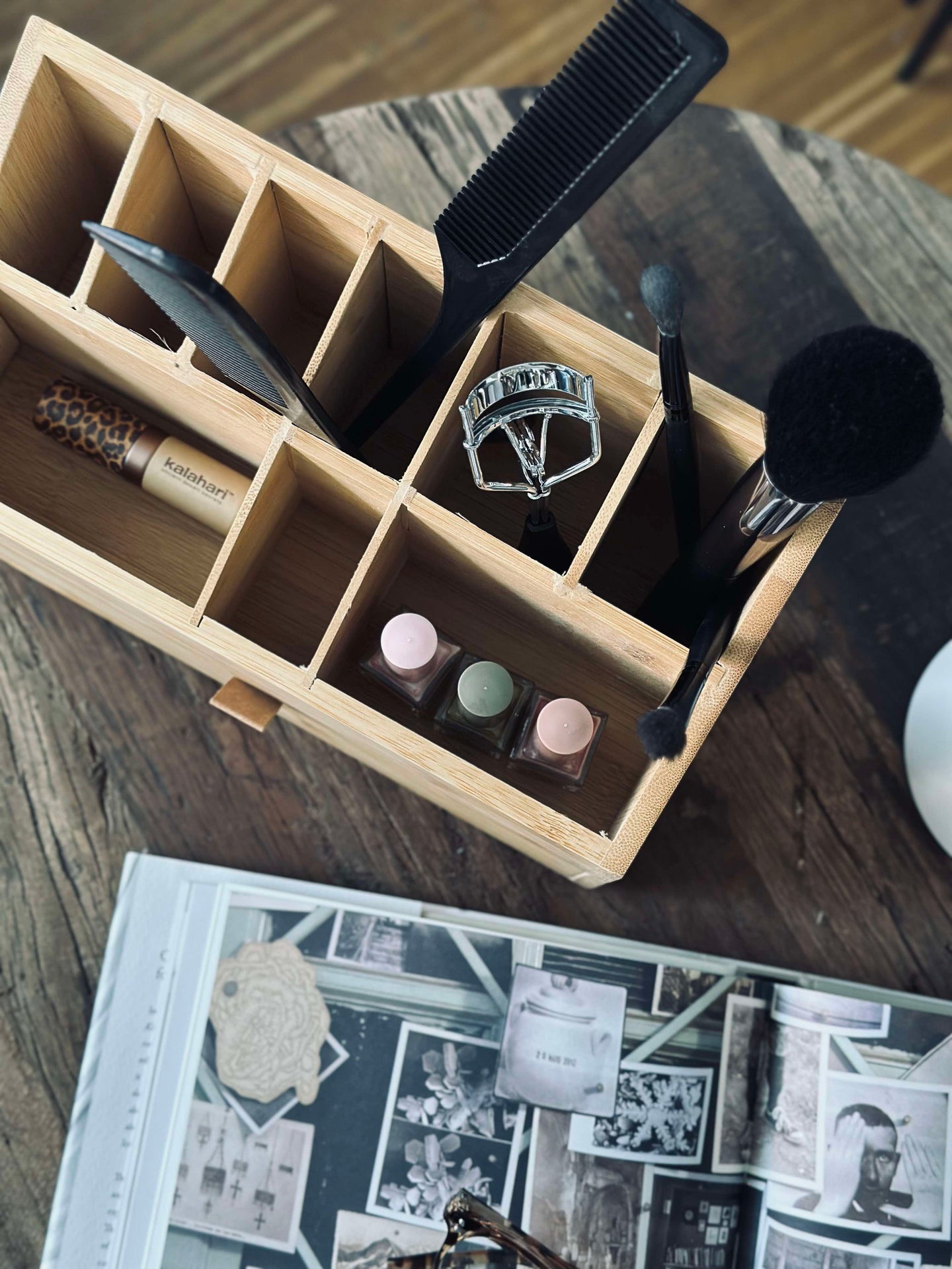 Organisatör med låda - Bambus