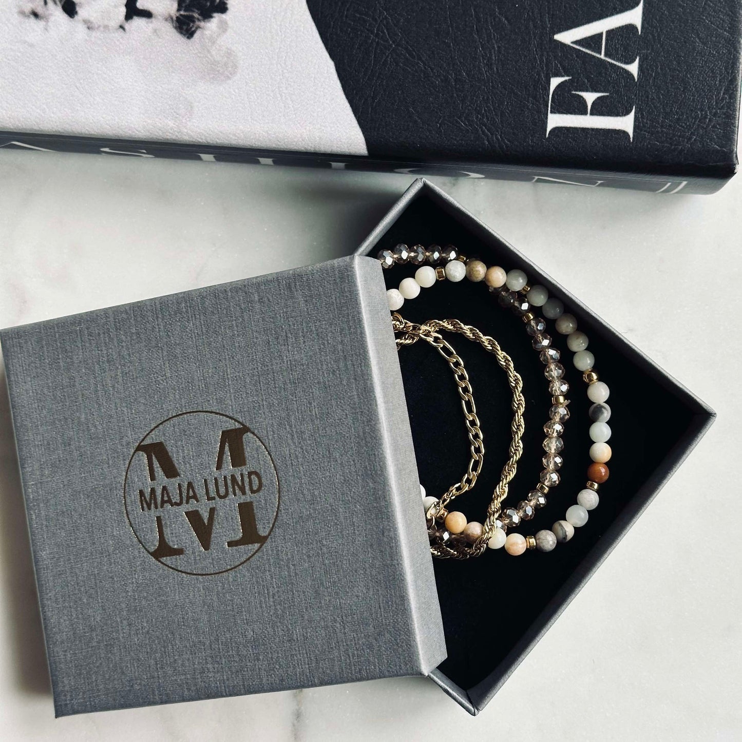 Armband Erika Natur - Set med 4 armband