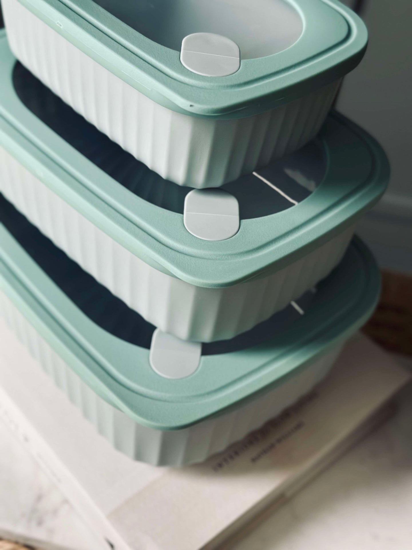 Förvaringsburkar Dusty green – Set med 3 st.