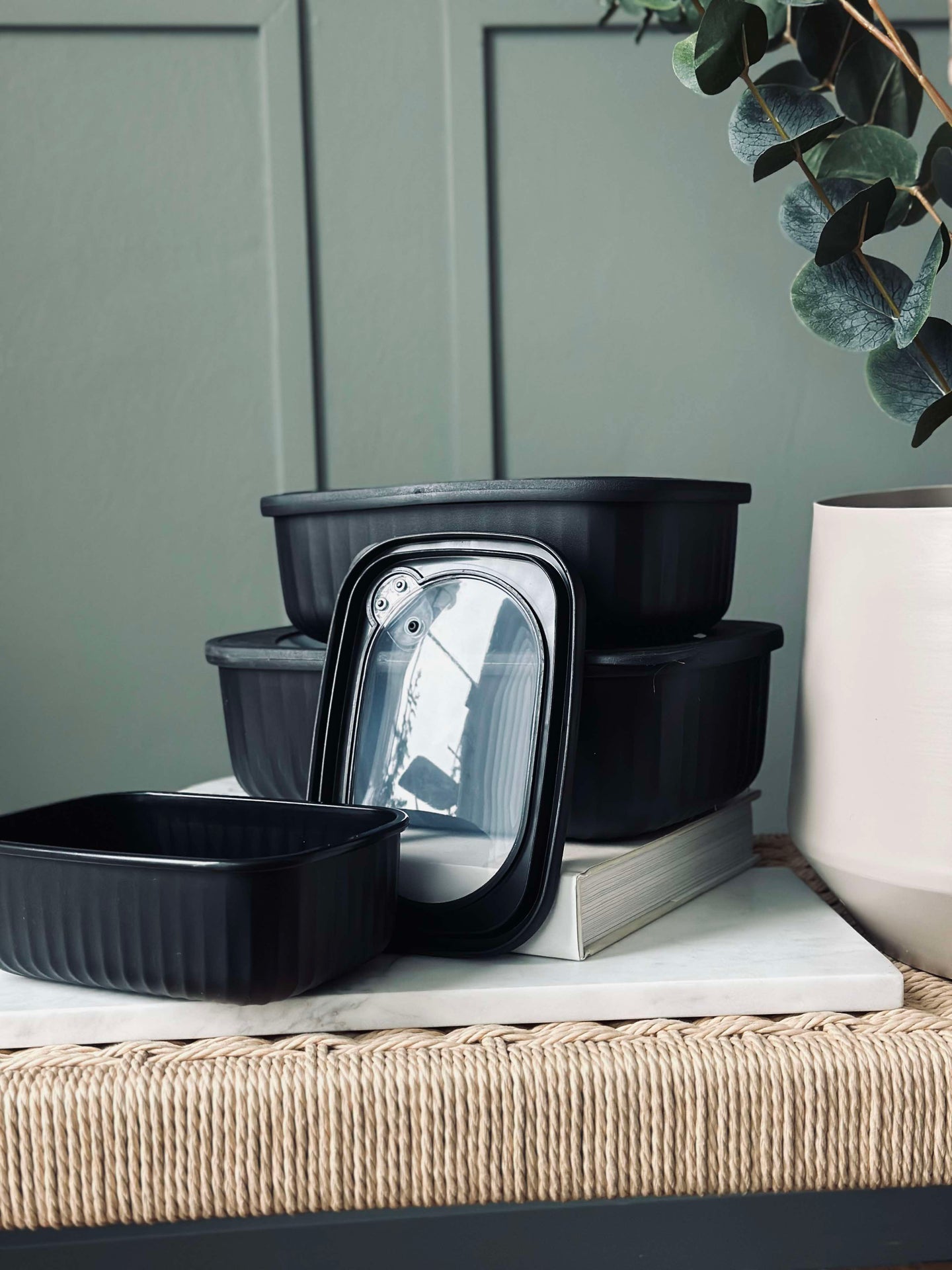 Förvaringsburkar Black – Set om 3 st.