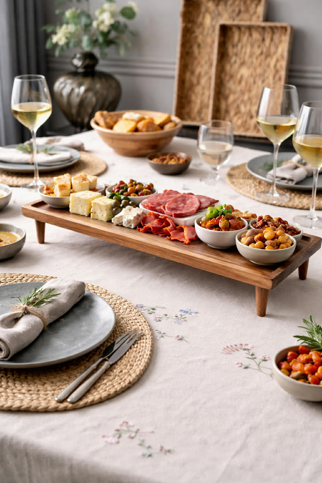 Bricka med ben Akaciaträ - Bra till tapas
