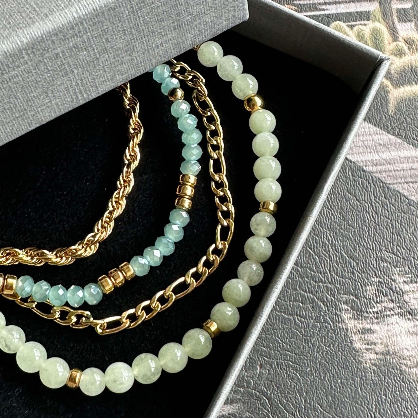 Armband Erika Jade - Set med 4 armband