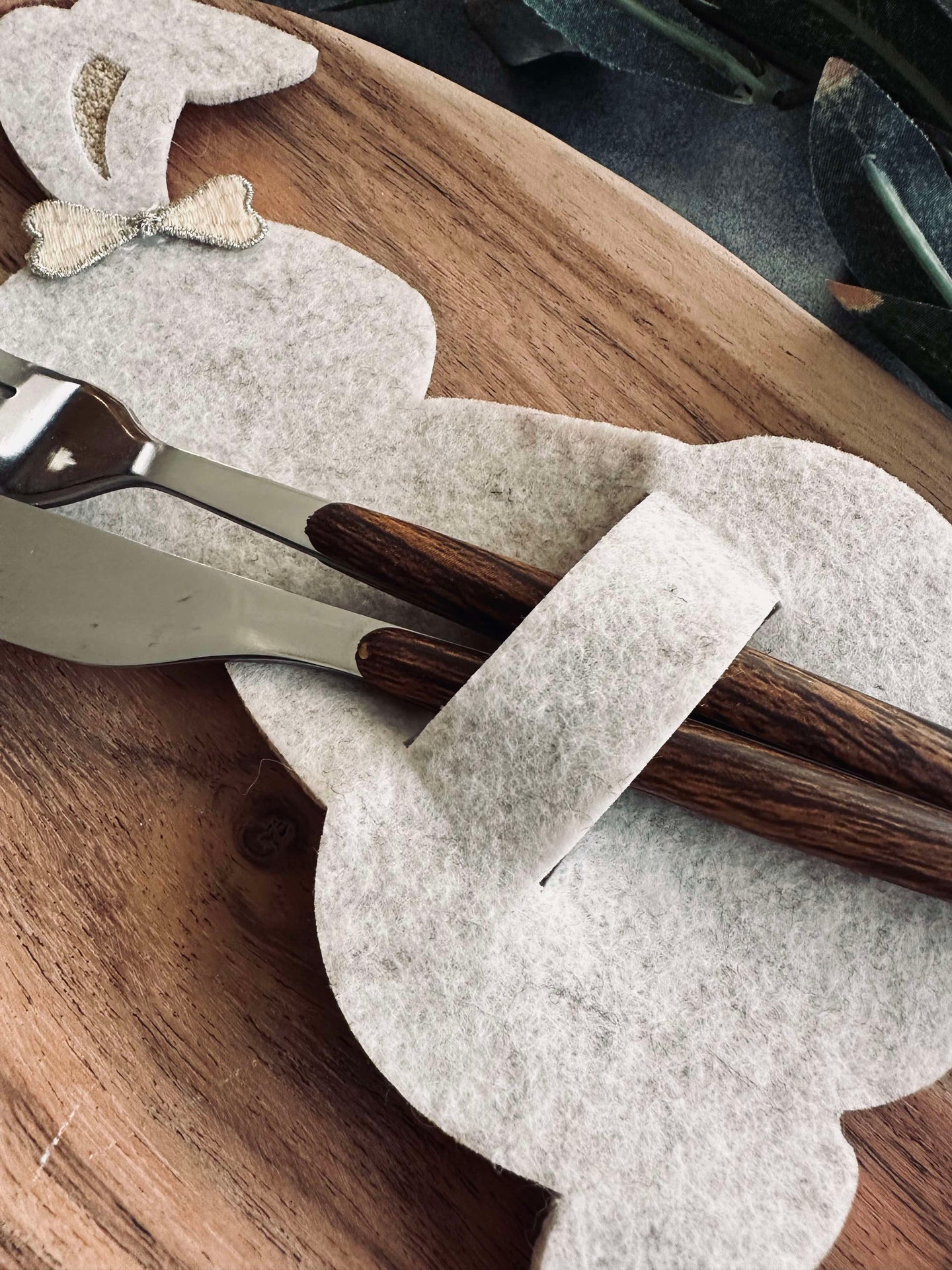 Bestickhållare kanin Ljus - Set med 4 st