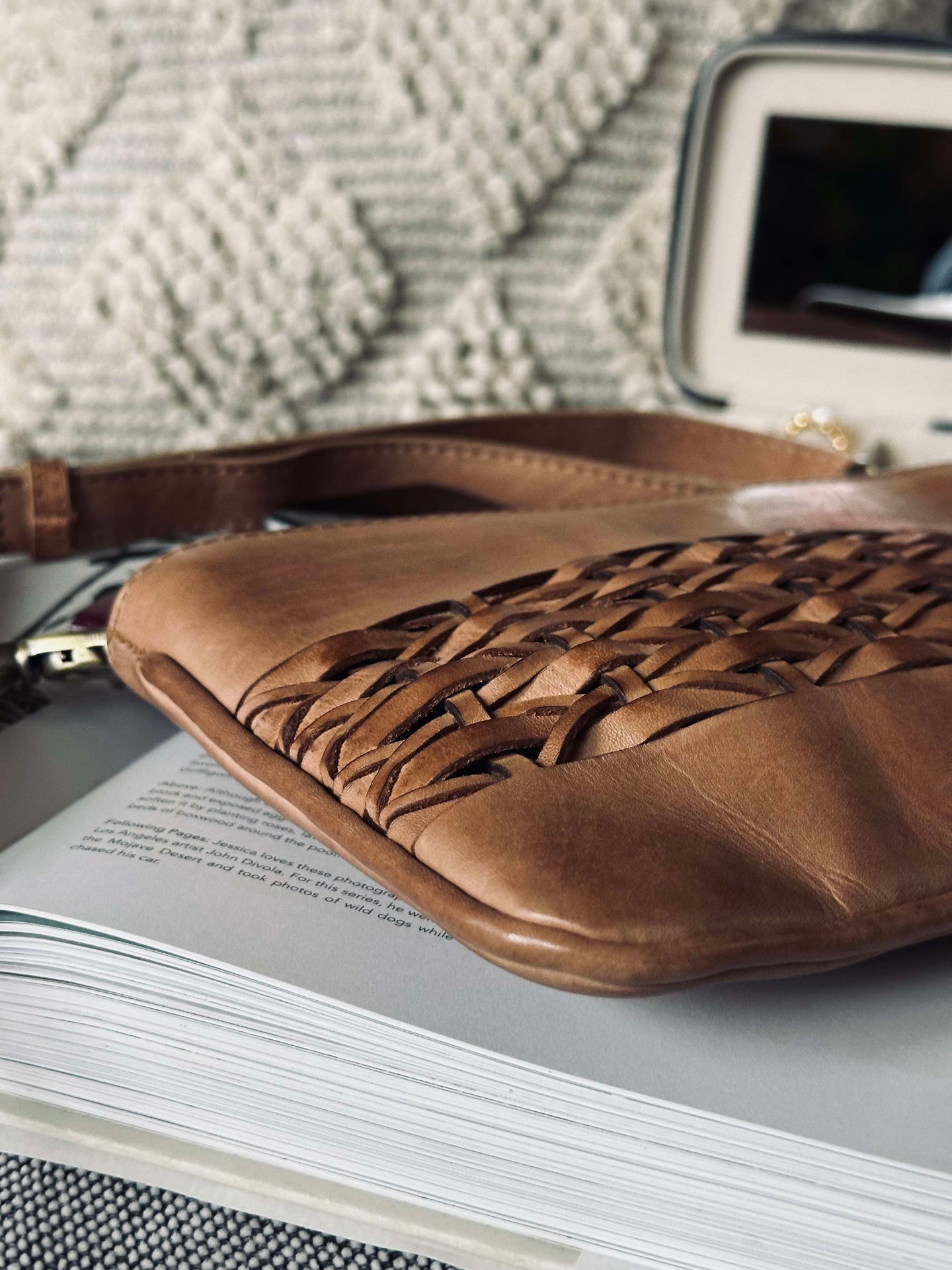 Lyxig Handgjord Aftonväska - Kamel