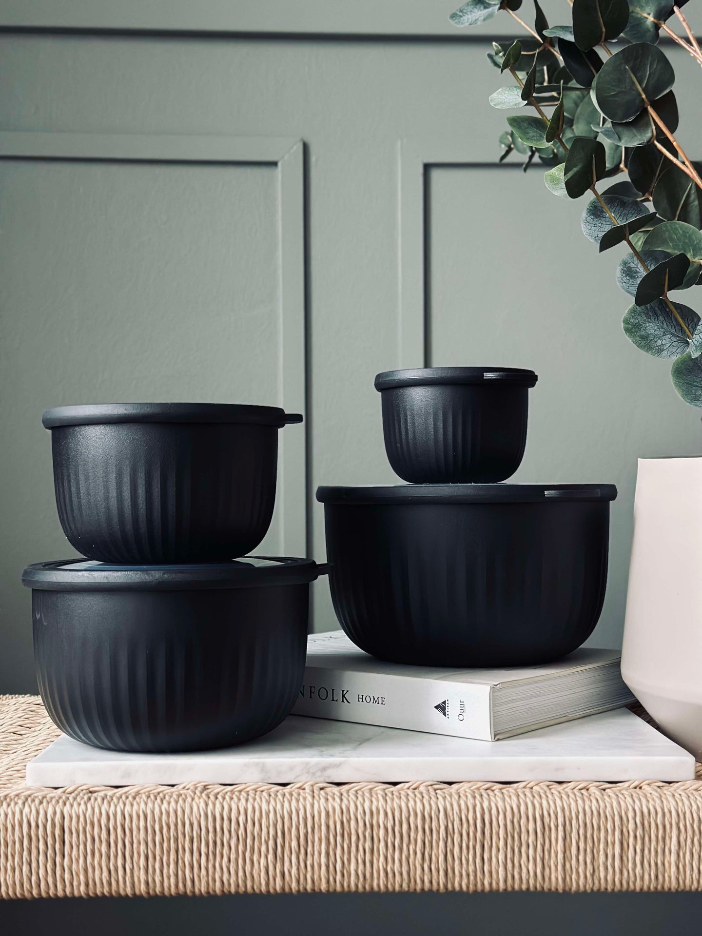 Förvaringsburkar Black – Set med 4 st.