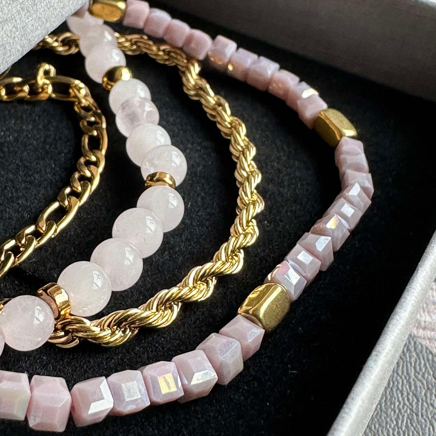 Armband Erika lavendel - Set med 4 armband