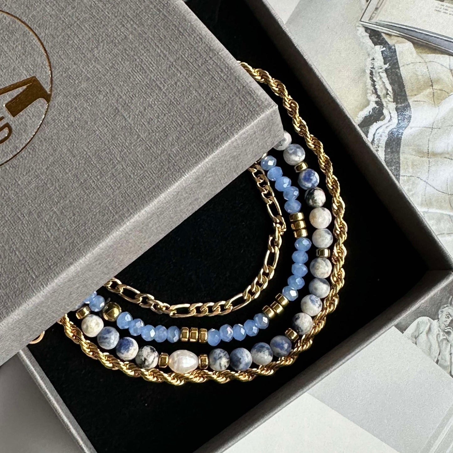 Armband Erika Blue - Set med 4 armband