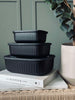 Förvaringsburkar Black – Set om 3 st.