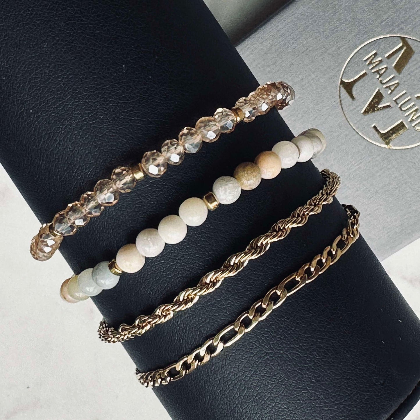 Armband Erika Natur - Set med 4 armband