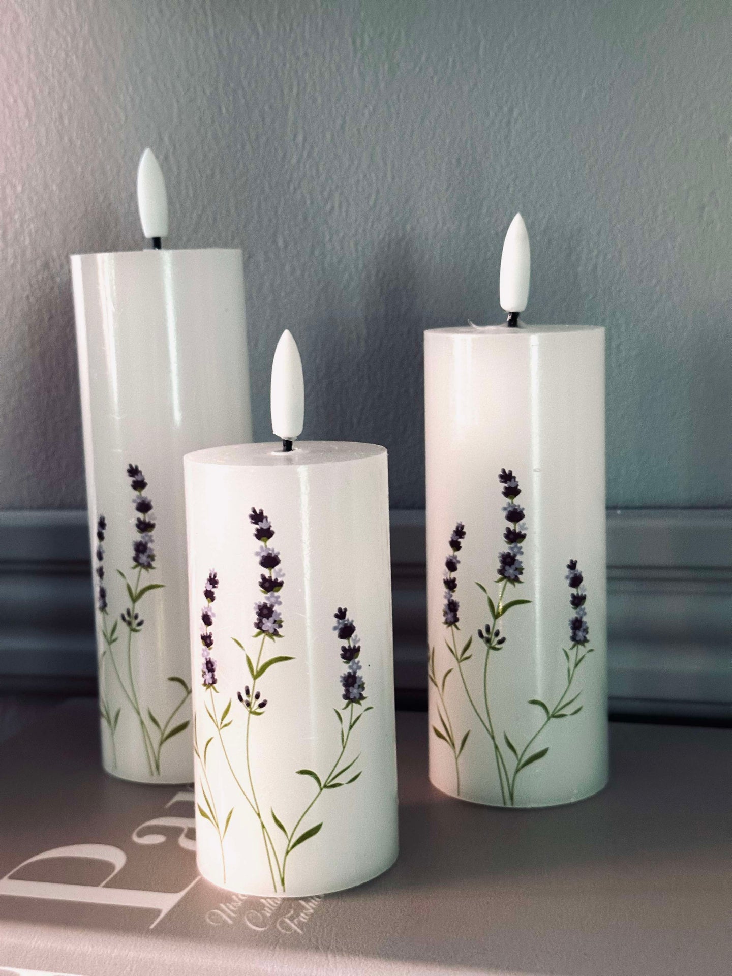 LED FLORA Lavendel – Set med 3 st. och fjärrkontroll