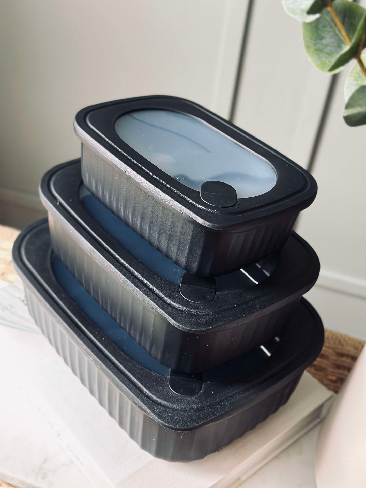 Förvaringsburkar Black – Set om 3 st.