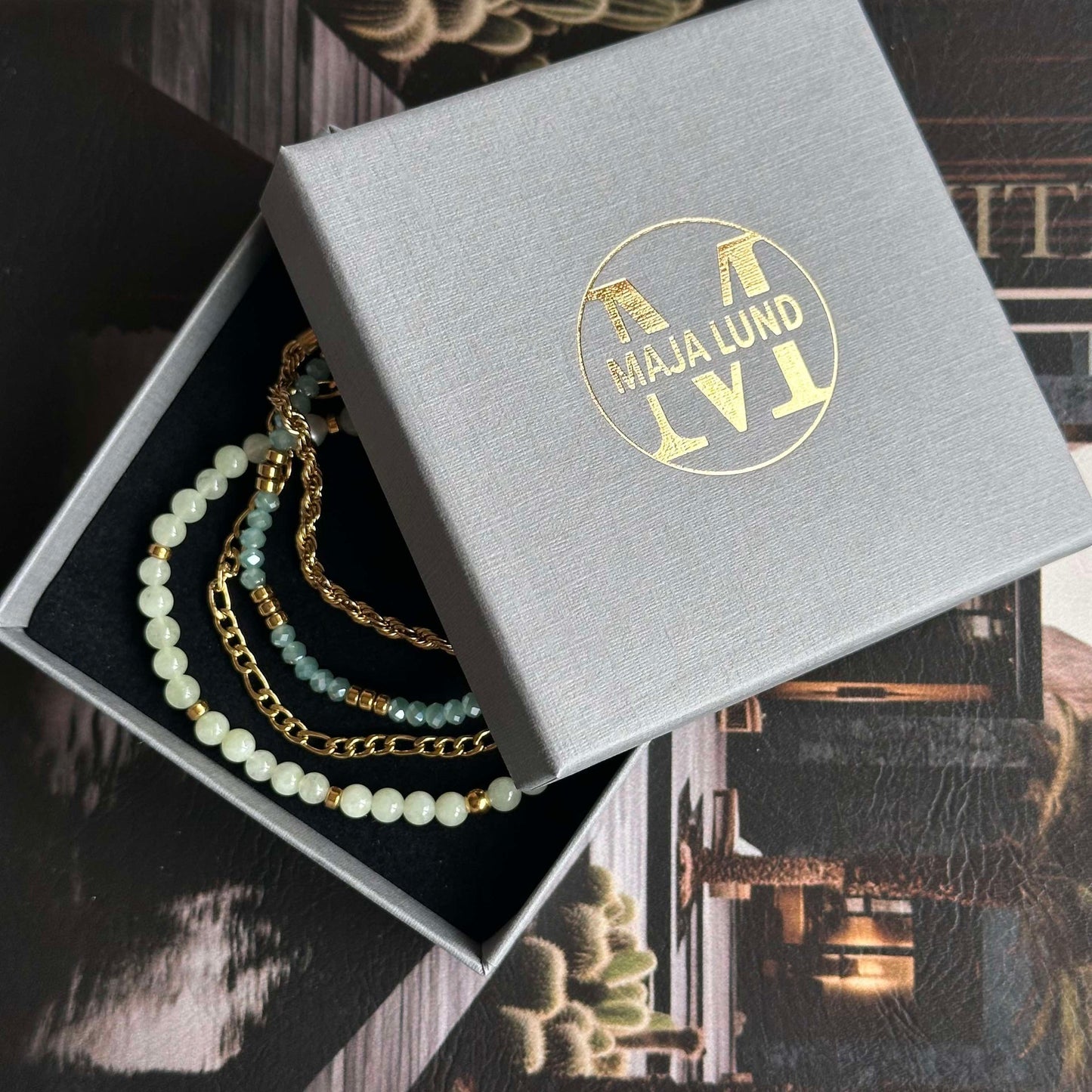 Armband Erika Jade - Set med 4 armband
