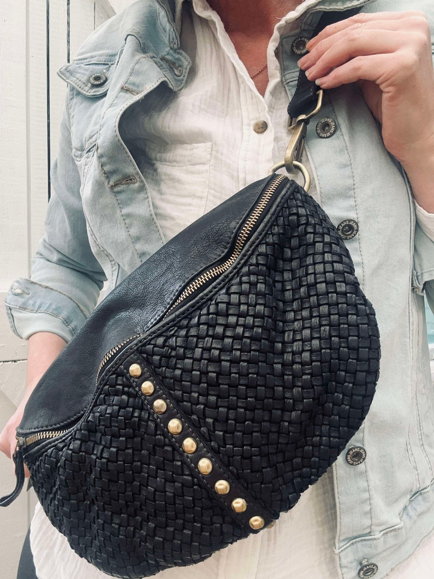 Bumbag JOMA fläta och nitar - Svart