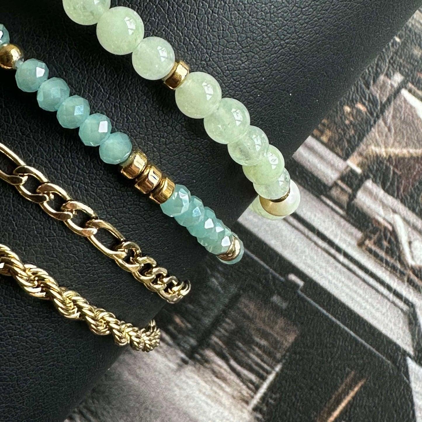 Armband Erika Jade - Set med 4 armband