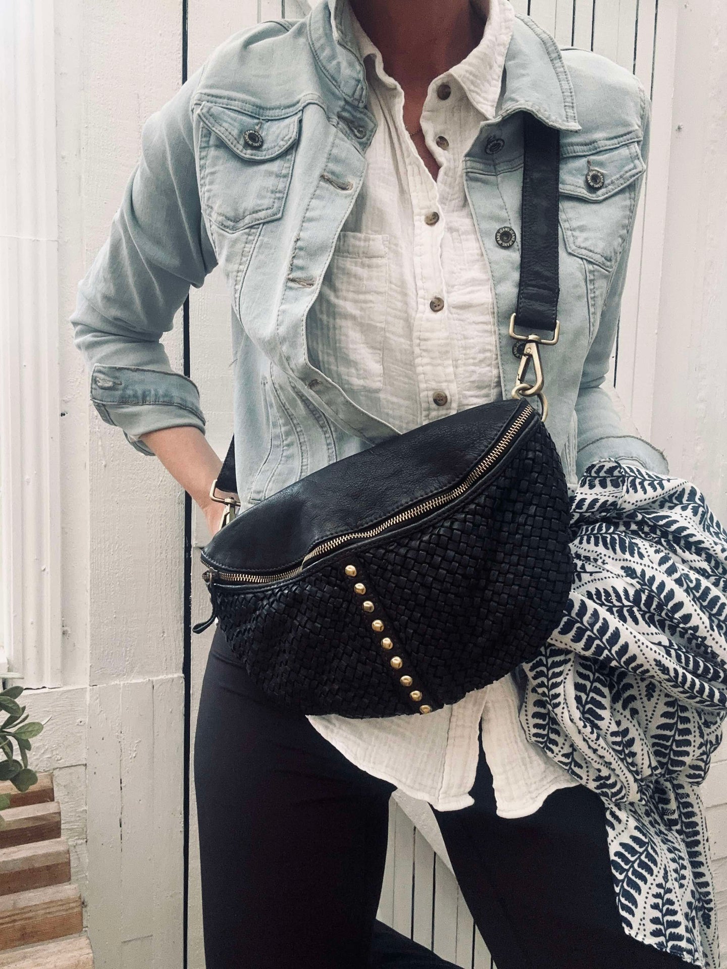 Bumbag JOMA fläta och nitar - Svart