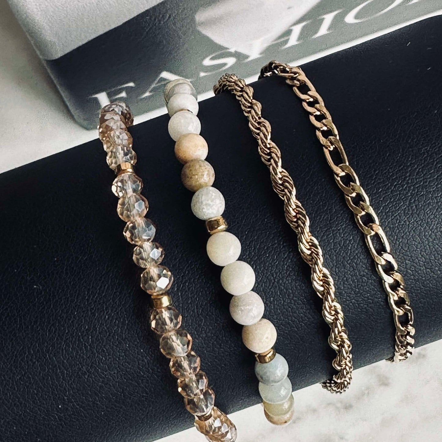 Armband Erika Natur - Set med 4 armband
