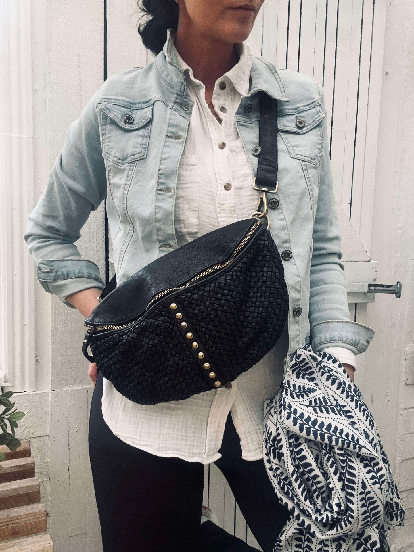 Bumbag JOMA fläta och nitar - Svart