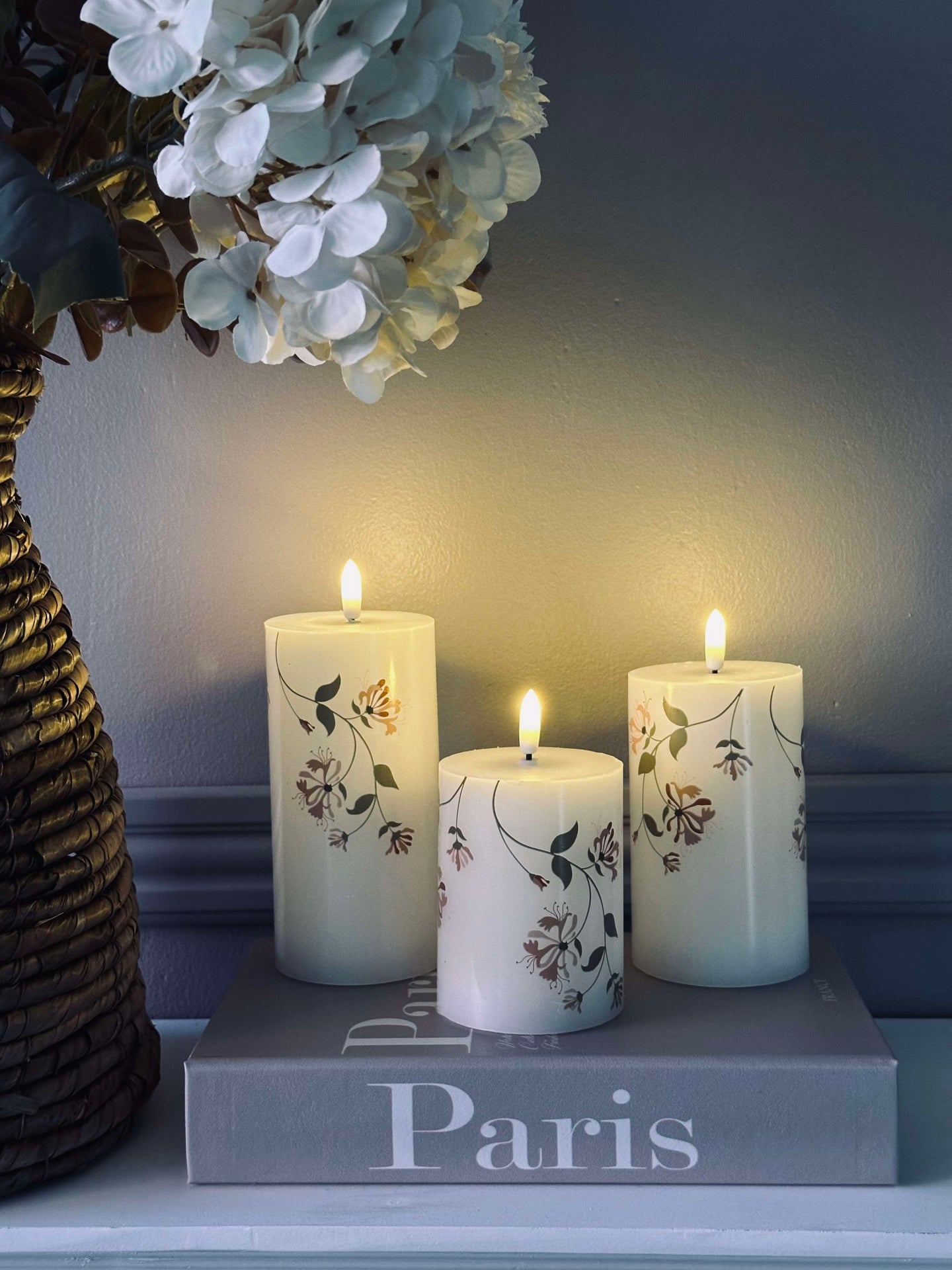 LED Rosblomma – Set med 3 st och fjärrkontroll