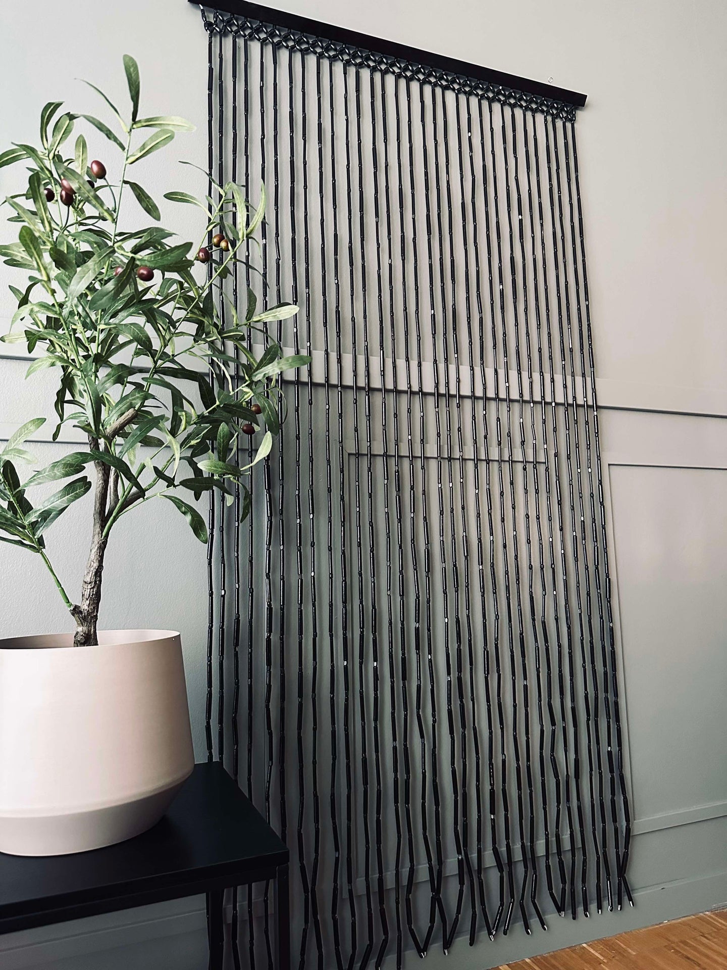 Gardin i bambu svart - 90x180