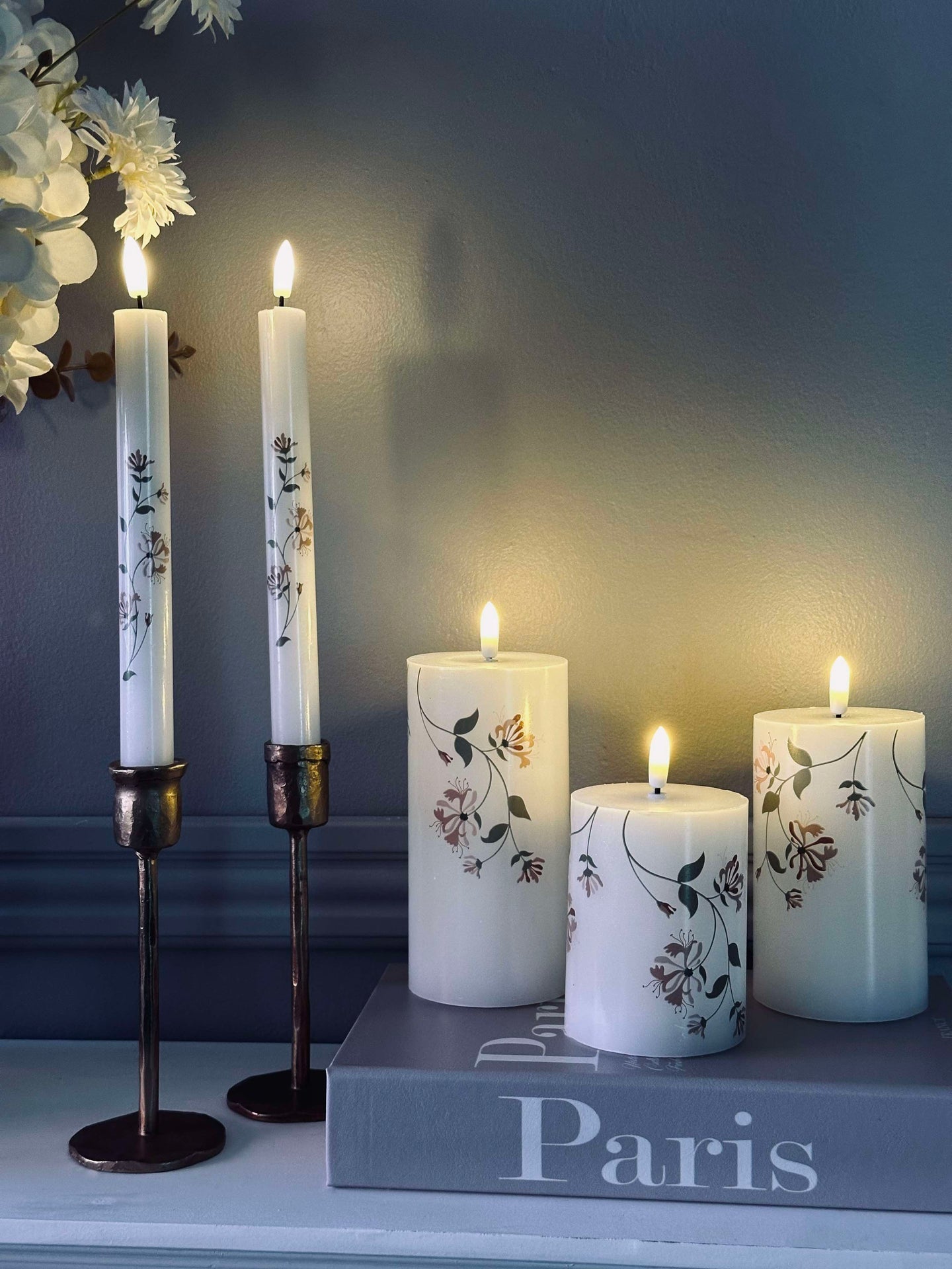 LED Rosblomma – Set med 3 st och fjärrkontroll