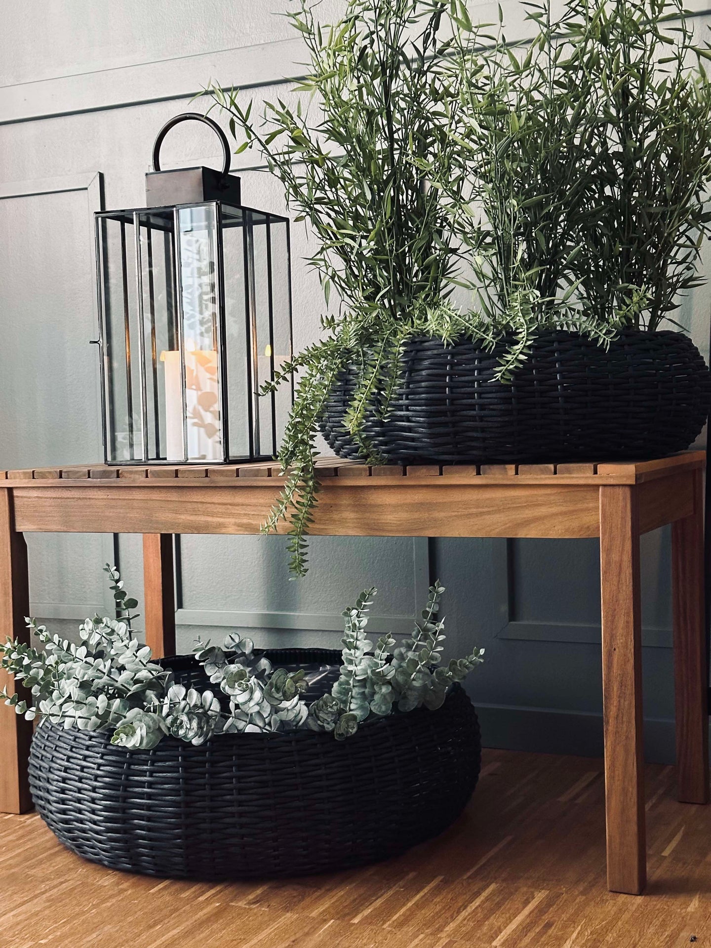 Korgset Rattan - Svart 2 st.