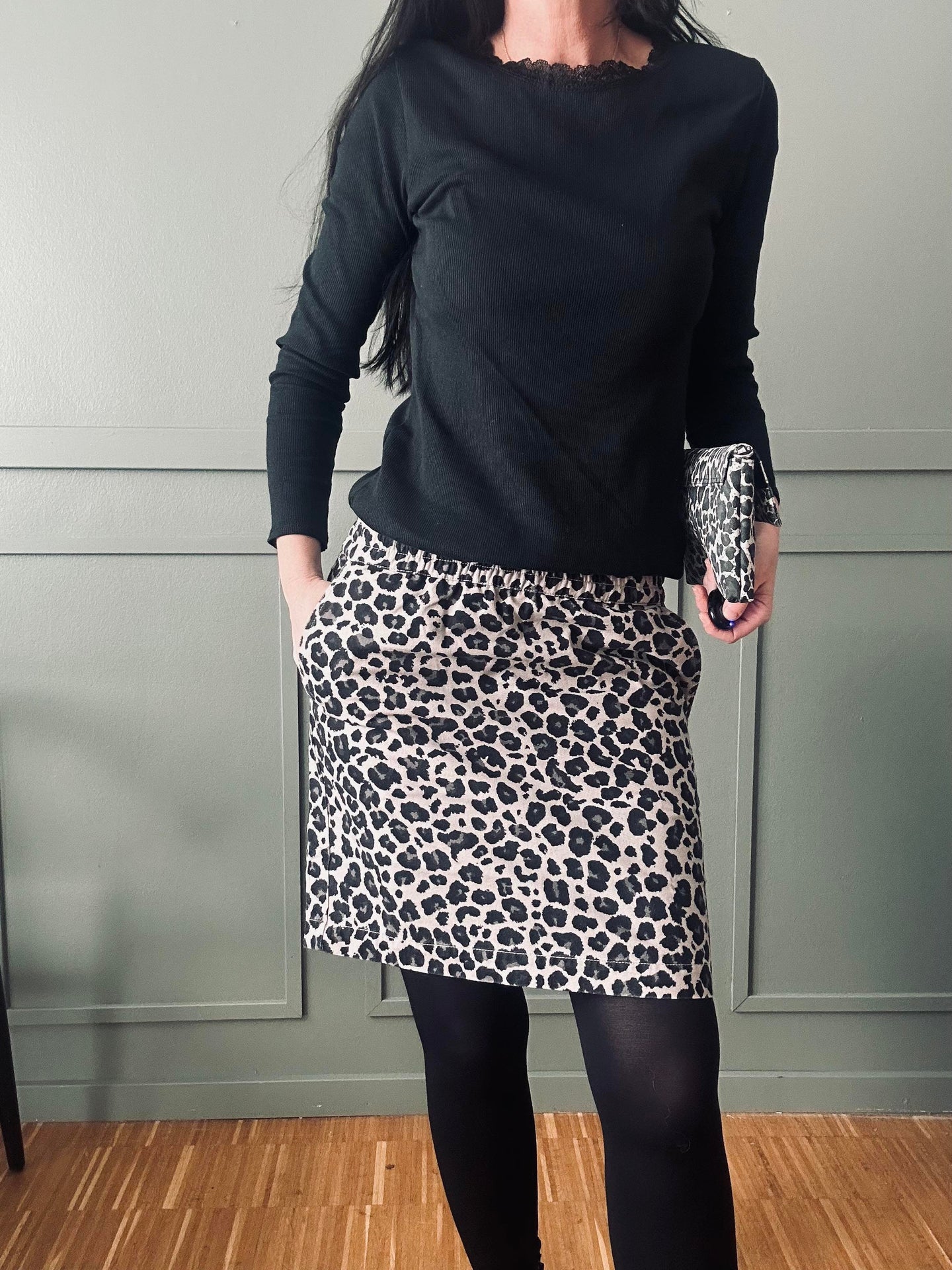 Kjol Jane Leopard Grå