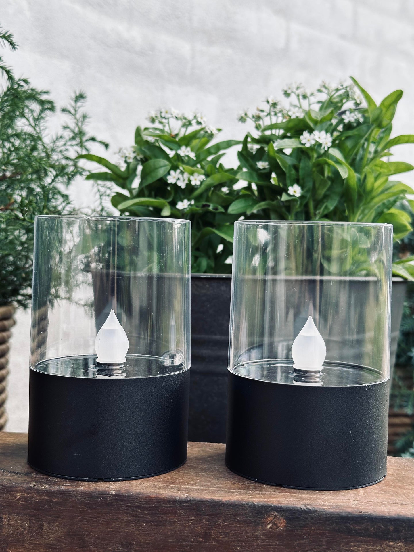 Sol-ljusstakar - Set om 2 st. Matt svart