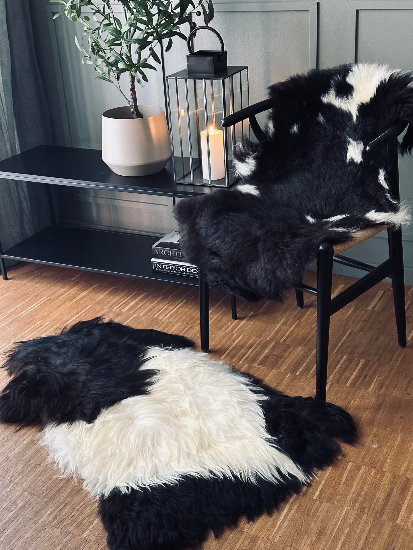 Lammskinn - Långhårigt Natur SUPER MIX