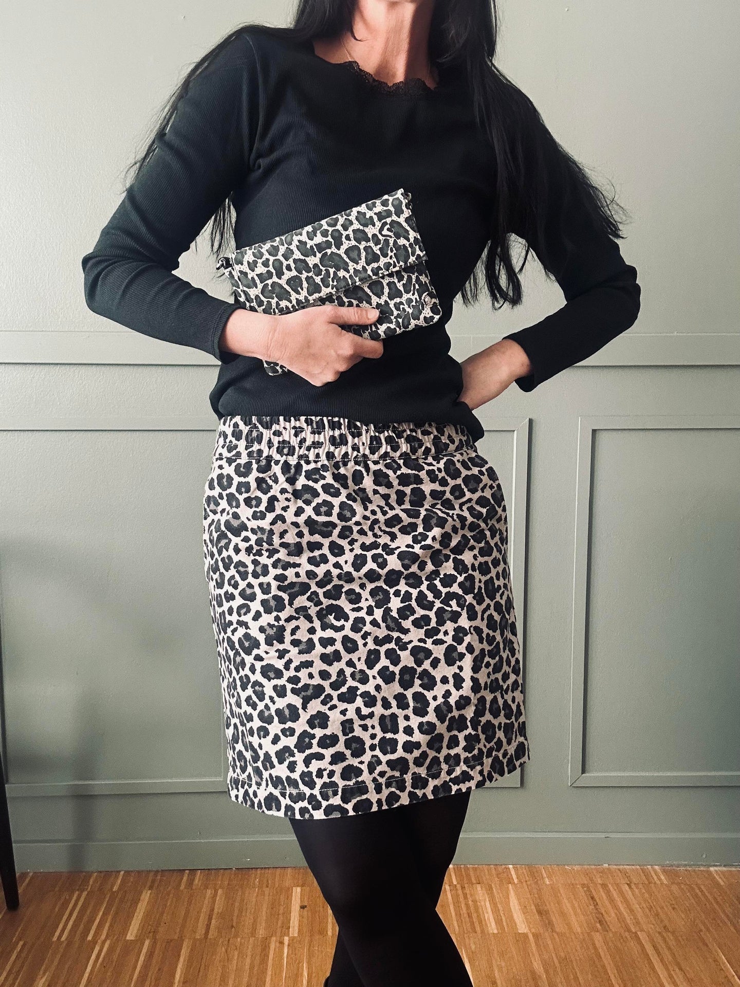 Kjol Jane Leopard Grå