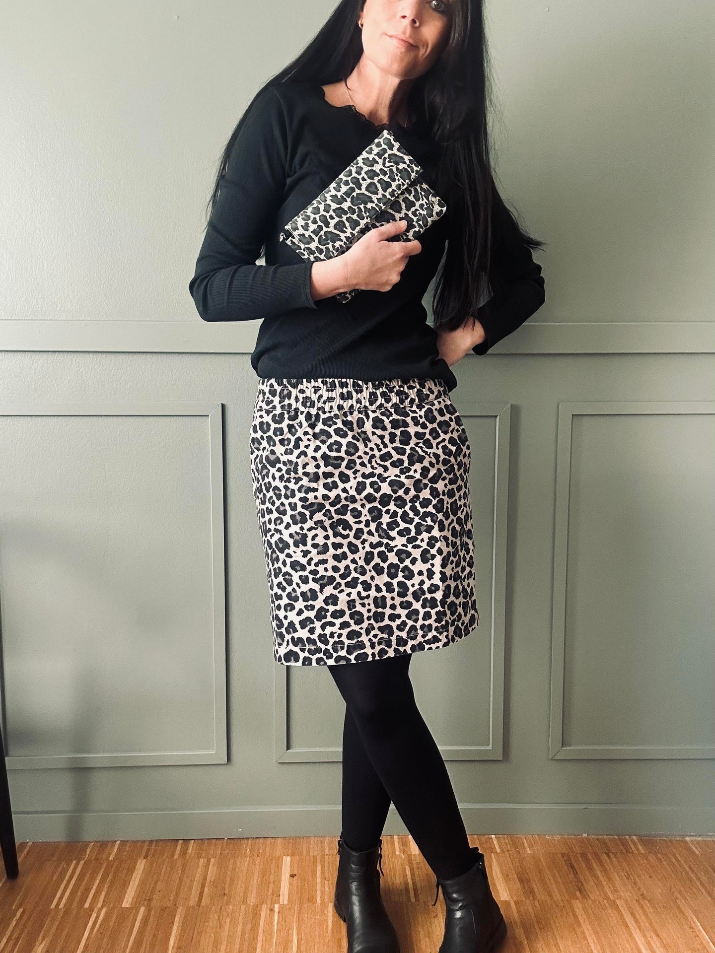 Kjol Jane Leopard Grå