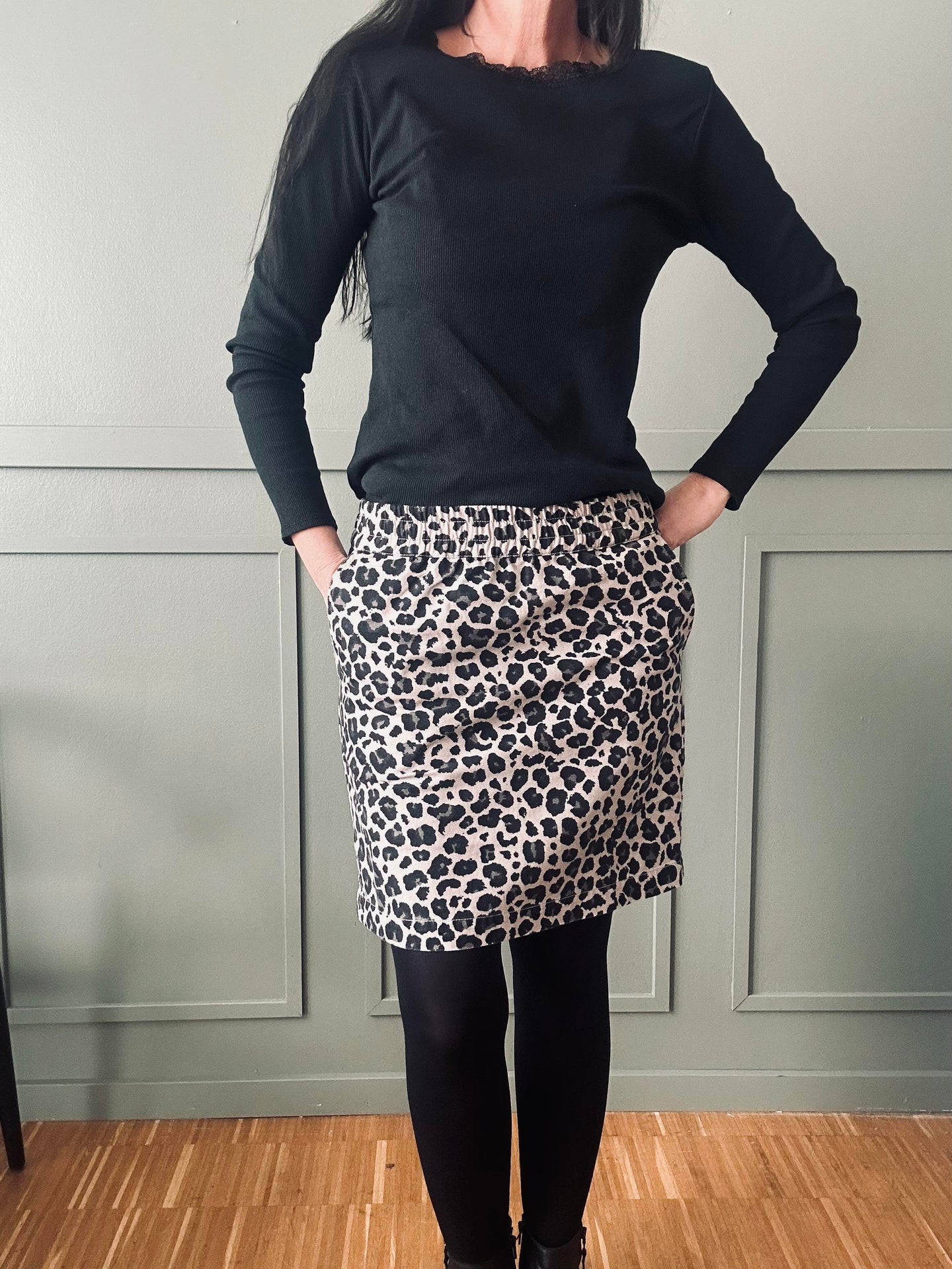 Kjol Jane Leopard Grå