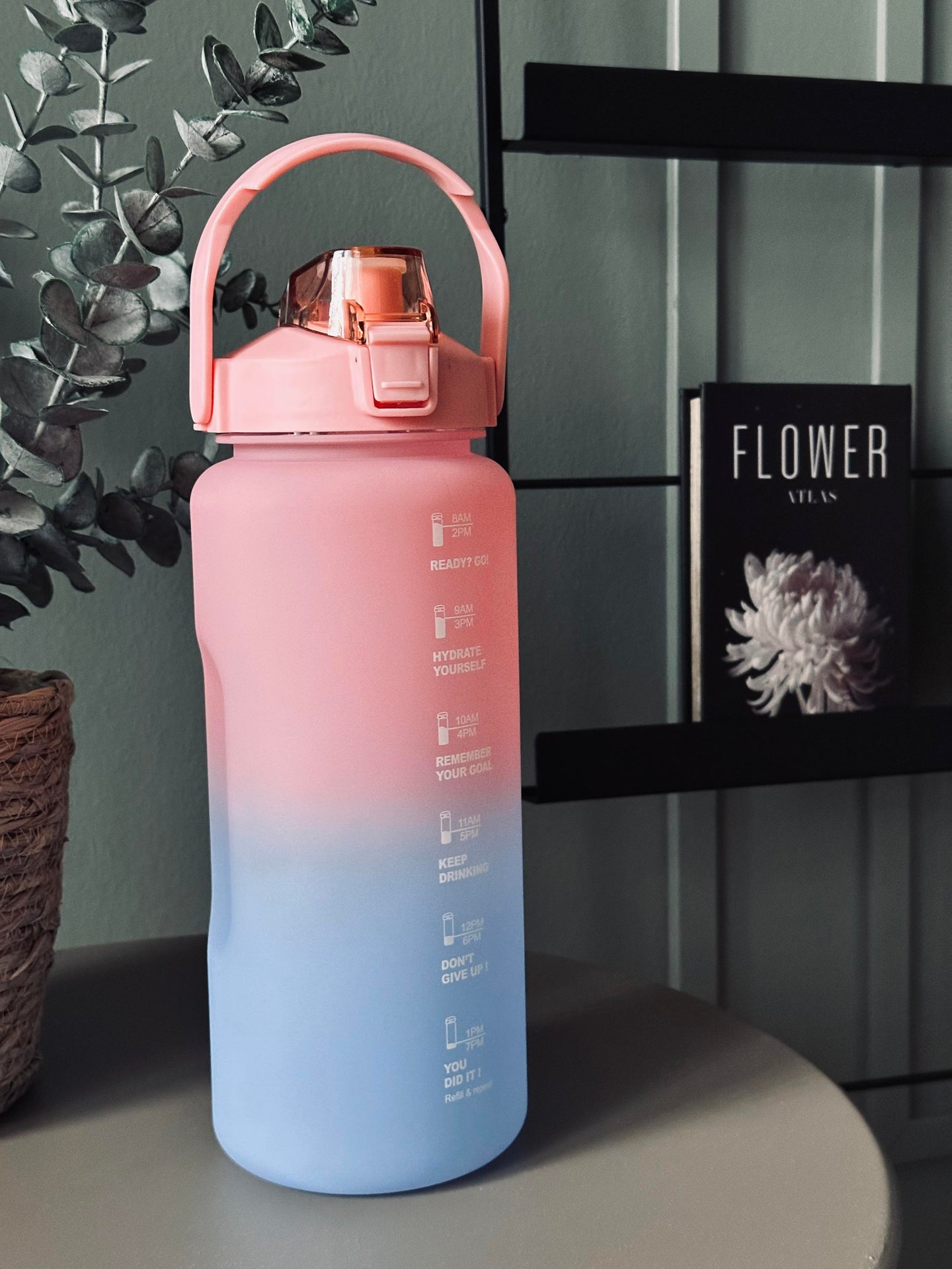 Vattenflaska 2000 ml - Rosa / Blå