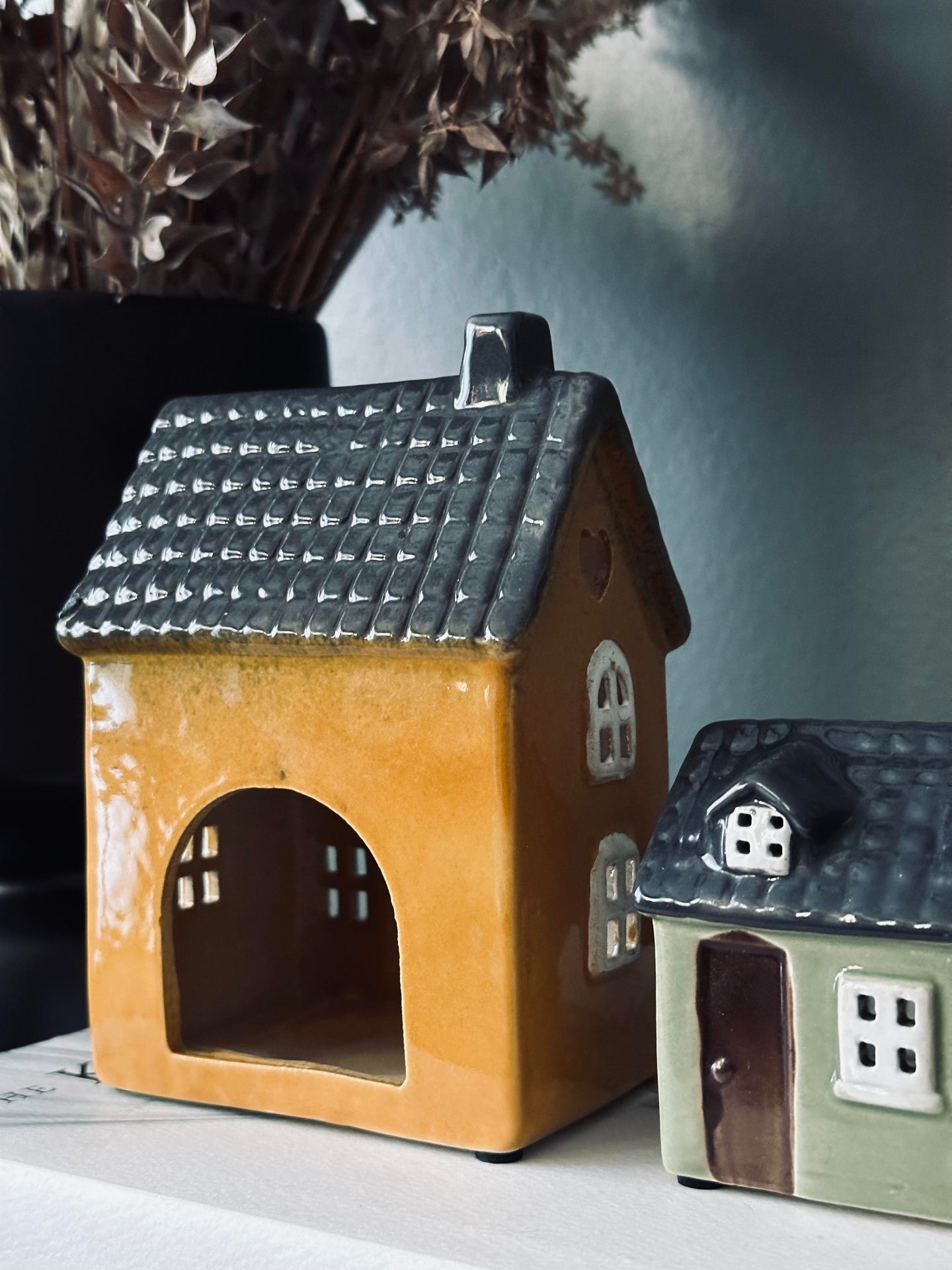 Ljuslykta - Gul Keramik