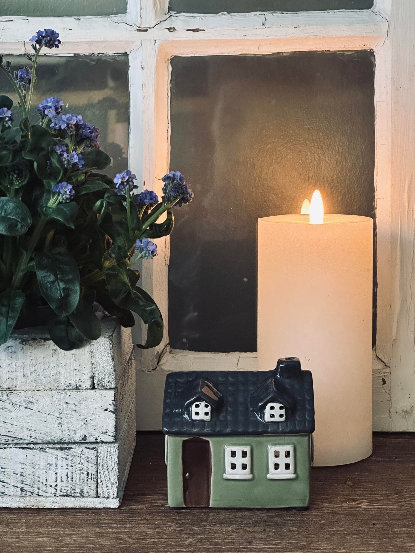 Ljuslykta - Keramik grön