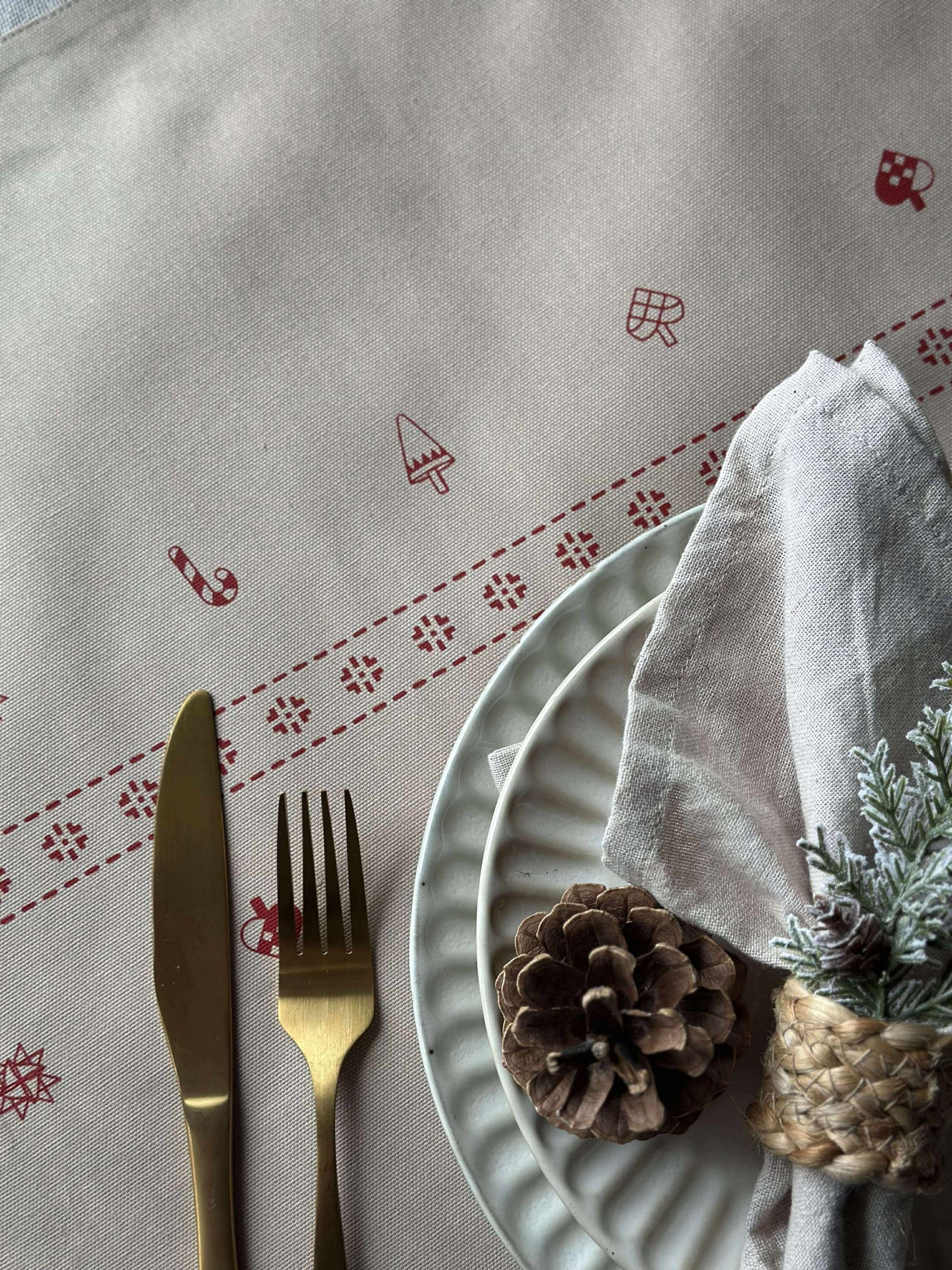 Julbordslöpare - 40x140 cm - Beige